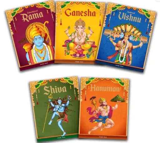 Children's First Mythology Stories - Pack of 5 books (Ram, Shiva, Hanuman, Ganesha, Vishnu) Paperback – 8 June 2022 by Wonder House Books (Author)
